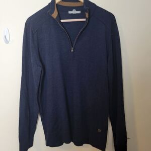 SmartWool Kiva Ridge Half Zip Sweater Merino Wool Navy Large